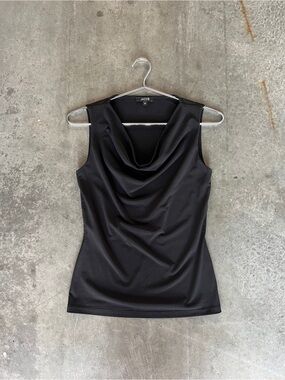 Vintage JACOB Women's Black Sleeveless Cowl Neck Top